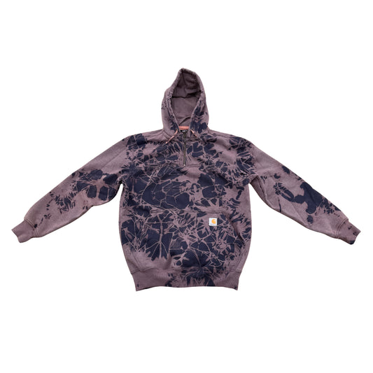 New Navy Quarter Zip Tie-Dye Hoodie Medium