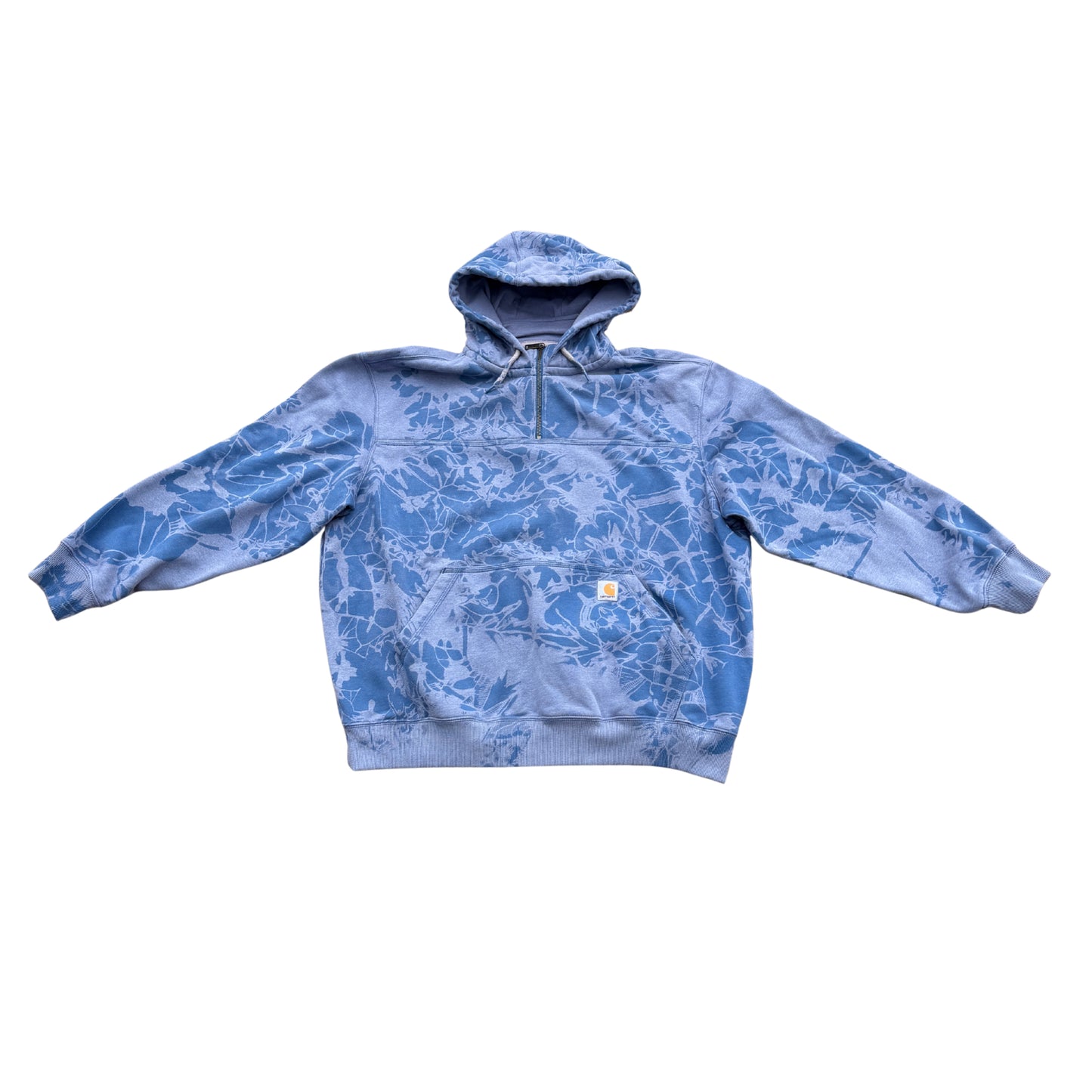 Dark Horizon Blue Quarter Zip Tie-Dye Hoodie 2XL