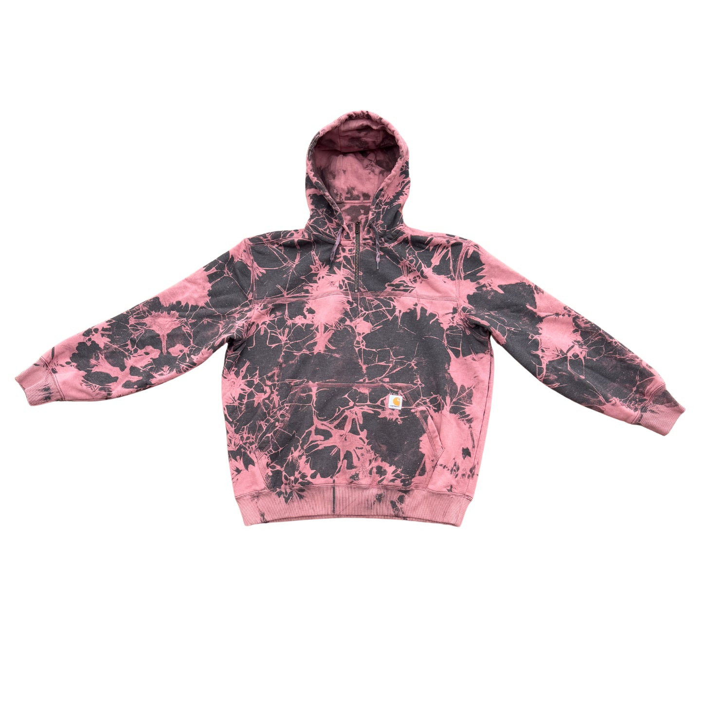 Carbon Heather Quarter Zip Tie-Dye Hoodie XL